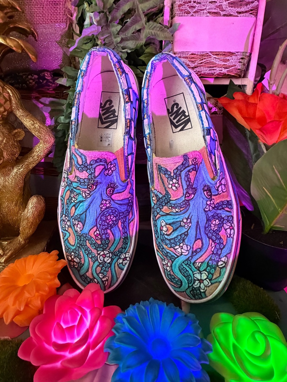 Vans Slip-On Sneakers with Hand-Drawn Octopus Art by Swhitey - Picture 12 of 12